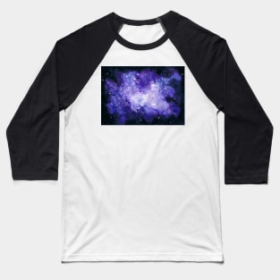 Watercolor Blue Nebula and Starry Sky Baseball T-Shirt